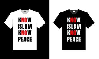 vet islam vet fred. bästa t-shirt design. vektor