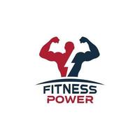 Fitness-Power-Vektor-Logo-Design-Vorlage, Design für Fitnessstudio und Fitness-Vektor vektor