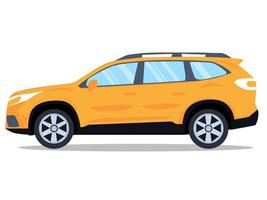 platt gul sportbil med isolerad vit bakgrundsvektor. modern bildesign