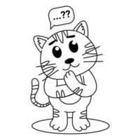 Malbuch für Kinder süße Katze Umriss, schwarze Linie Skizzenbuch auf weißem Hintergrund vektor