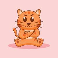 niedliche orange Katze sitzend, Cartoon-Vektor-Illustration vektor