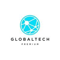 Designvorlage für globale Tech-Logo-Symbole vektor