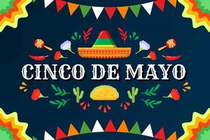 cinco de mayo bakgrundsdesign illustration sammansättning vektor