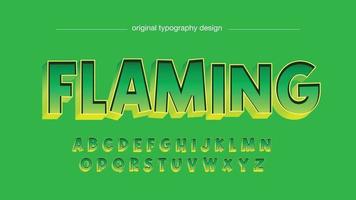 grön 3d versaler spel tecknad typografi vektor