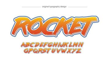 orange und blaue Pinsel-Graffiti-Typografie vektor