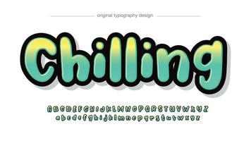 grüne und gelbe Blasen-Graffiti-Typografie vektor