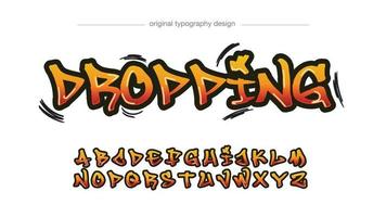 orange und rote Graffiti-Tag-Typografie vektor