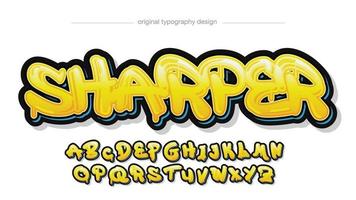 gelb tropfende moderne graffiti-typografie vektor