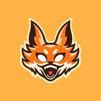 skrattande fox maskot logotyp design vektor