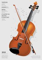 Klassisk musikkoncept Violin Vector Illustration