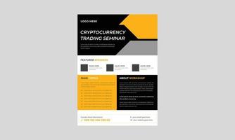 criptocurrency trading event flyer, criptocurrency koncept flyer mall, koncept av virtuell criptocurrency flyer, affisch, vektor. vektor