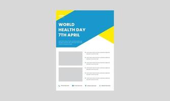 designvorlage für flyer zum weltgesundheitstag. 7. April Plakatdesign zum Weltgesundheitstag. gesundes leben weltgesundheitstag flyer design. vektor
