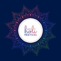 glad holi indisk hinduisk festival av färger med mandala vektor