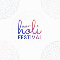 glad holi indisk hinduisk festival av färger med mandala vektor