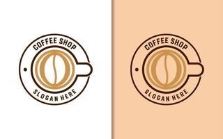 Café-Stempeletikett mit einfachem, minimalistischem Logo-Design vektor