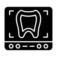 Zahn-Röntgen-Glyphe-Symbol vektor