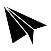 Papierflieger-Glyphe-Symbol vektor