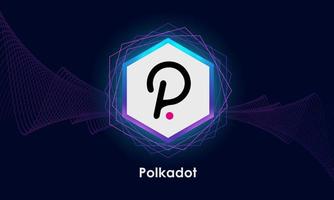 polkadot dot token logo.purple neon background.cryptocurrency konzept. vektor
