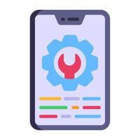 App-Einstellungssymbol im flachen modernen Design vektor