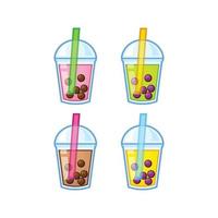 niedliche bubble tea logo vektorillustration vektor