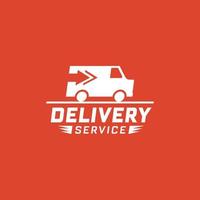 lieferservice mit lkw auf rotem hintergrund. Lieferetikett für Online-Shopping. Weltweiter Versand. Vektor-Illustration vektor