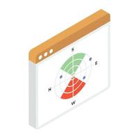 ein Vektor der Webanalyse mit Kreisdiagramm, editierbares Symbol