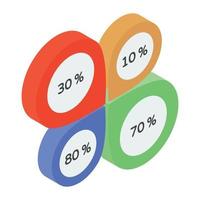 en ikon som visar grafisk infografik som konceptualiserar beskrivande statistik vektor