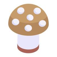 en ikon av svamp i modern isometrisk stil vektor
