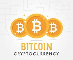 Kryptowährung bitcoin. digitales Bitcoin-Mining-Vektorkonzept auf weißem Hintergrund. Währung Kryptografie Mining Finance Coin Illustration vektor
