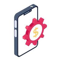 Finanzmanagement-Symbol, isometrisches Design der Business-App vektor