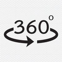 Winkel 360 Grad-Symbol vektor