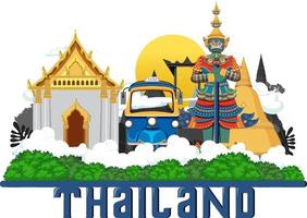 reise thailand attraktion und landschaftssymbol vektor