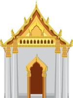 Thai-Tempel-Design auf weißem Hintergrund vektor