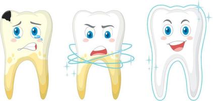 olika tänder skick på vit bakgrund vektor