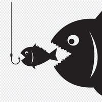 Stor fisk äter liten fisk vektor