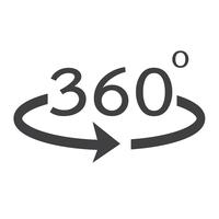 Vinkel 360 graders ikon vektor