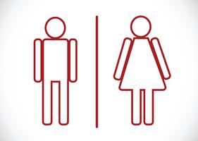 Toilettenikone und Piktogramm-Mann-Frauen-Zeichen vektor