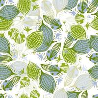 nahtloses Muster mit zeitgenössischen Blättern. kreative florale Blatttapete. vektor
