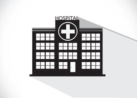 Sjukhusbyggnad ikon design i illustration