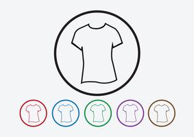 Klänningskjorta och T-shirt Ikon Klädselikoner vektor