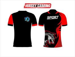 Vorder- und Rückansicht des Gaming-Jersey-Musters mit T-Shirt-Attrappe vektor