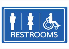 Restroom Symbol männlich weiblich und Rollstuhl-Handicap-Symbol vektor