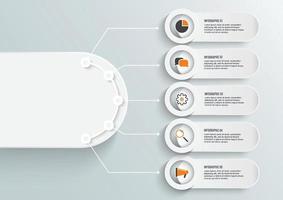 abstrakta digitala fem alternativ. vektor illustration kan användas för arbetsflöde layout infographic, diagram, nummer, webbdesign.