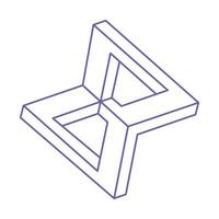 Illusionsformen. 3D-Geometrie-Logo in trendiger 2022 sehr Peri-Farbe. optische Täuschung Figur. Tätowierung der heiligen Geometrie. vektor