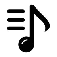 Glyphen-Symbol für Musiknoten vektor