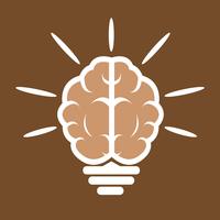 Gehirn Glühbirne-Symbol vektor