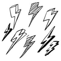 thunder doodle illustration vektor handritad tecknad stil