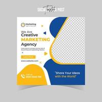 kreativ digital marknadsföring byrå sociala medier post och banner mall vektor