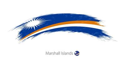 Flagge der Marshallinseln in abgerundetem Grunge-Pinselstrich. vektor