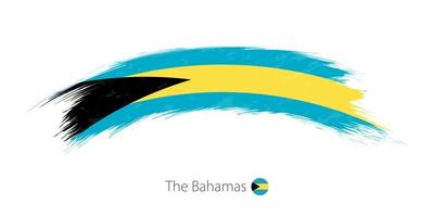 Flagge der Bahamas in abgerundetem Grunge-Pinselstrich. vektor
